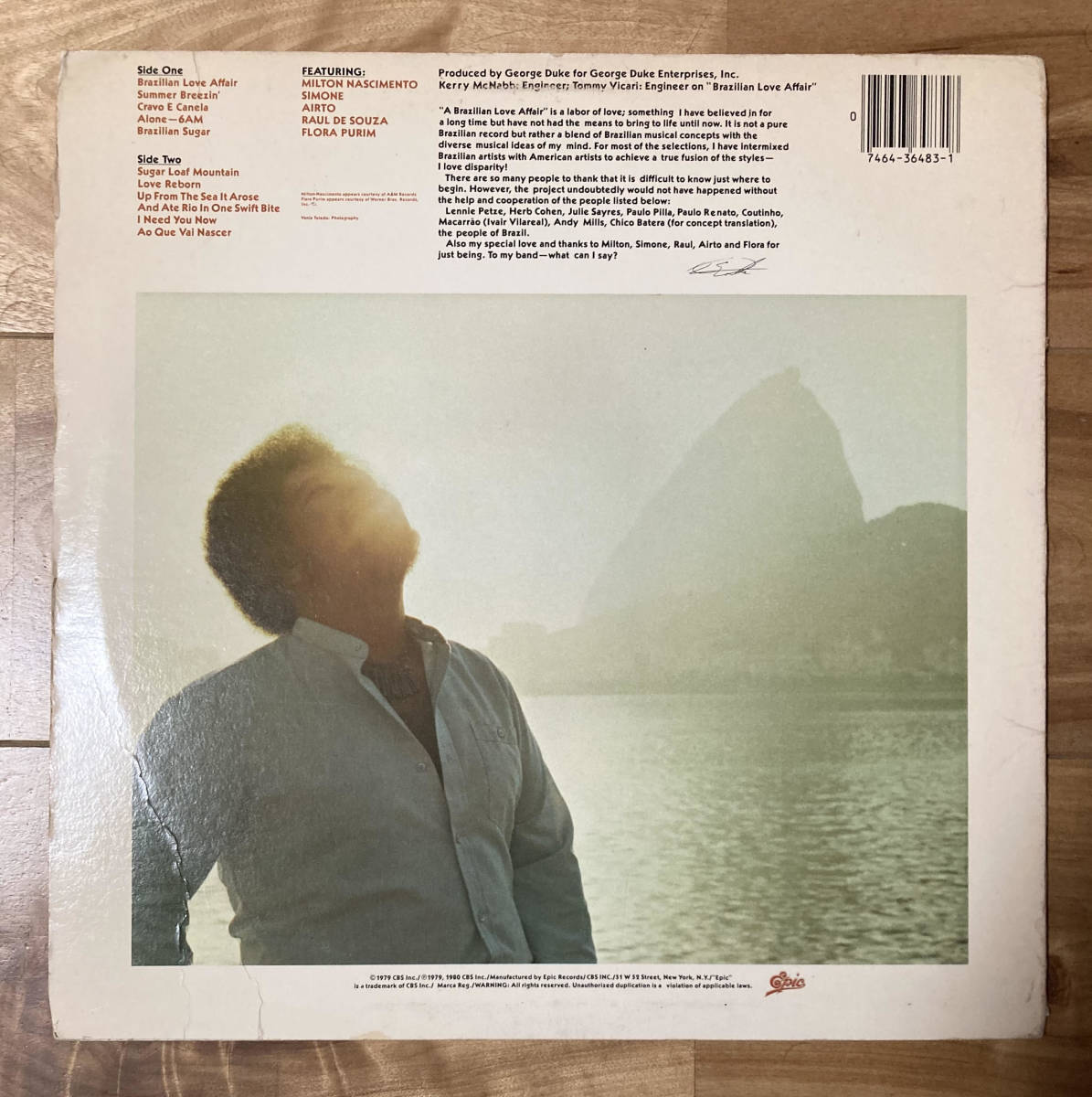 George Duke / A Brazilian Love Affair Epic FE 36483 1979 1980 US盤 The Loft Classics David Mancuso Summer Breezin'_画像2