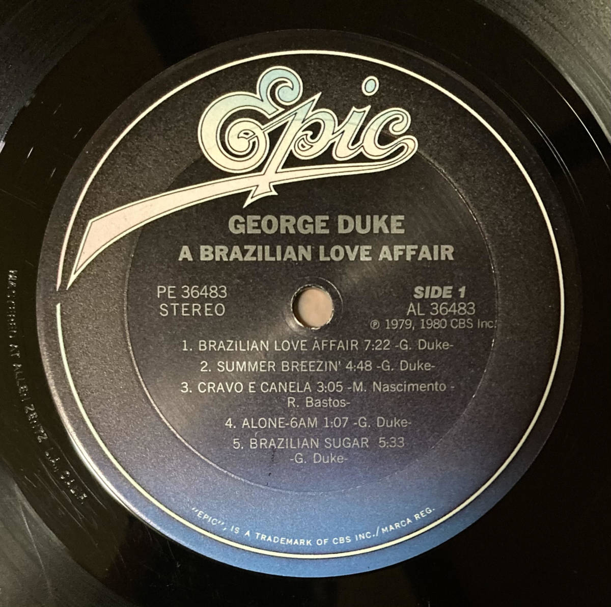 George Duke / A Brazilian Love Affair Epic FE 36483 1979 1980 US盤 The Loft Classics David Mancuso Summer Breezin'_画像3