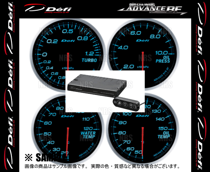 Defi デフィ アドバンスBF 5点セット 青/ブルー ターボ計120kPa/油圧計/油温計/水温計/ユニットSE (DF10003/DF10203/DF10403/DF10503/17701_画像3