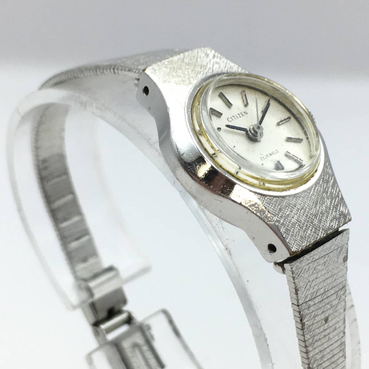 ◯O10-166 CITIZEN/シチズン 21石 2針 レディース 手巻き 腕時計 4-681584 S 稼働品_画像5