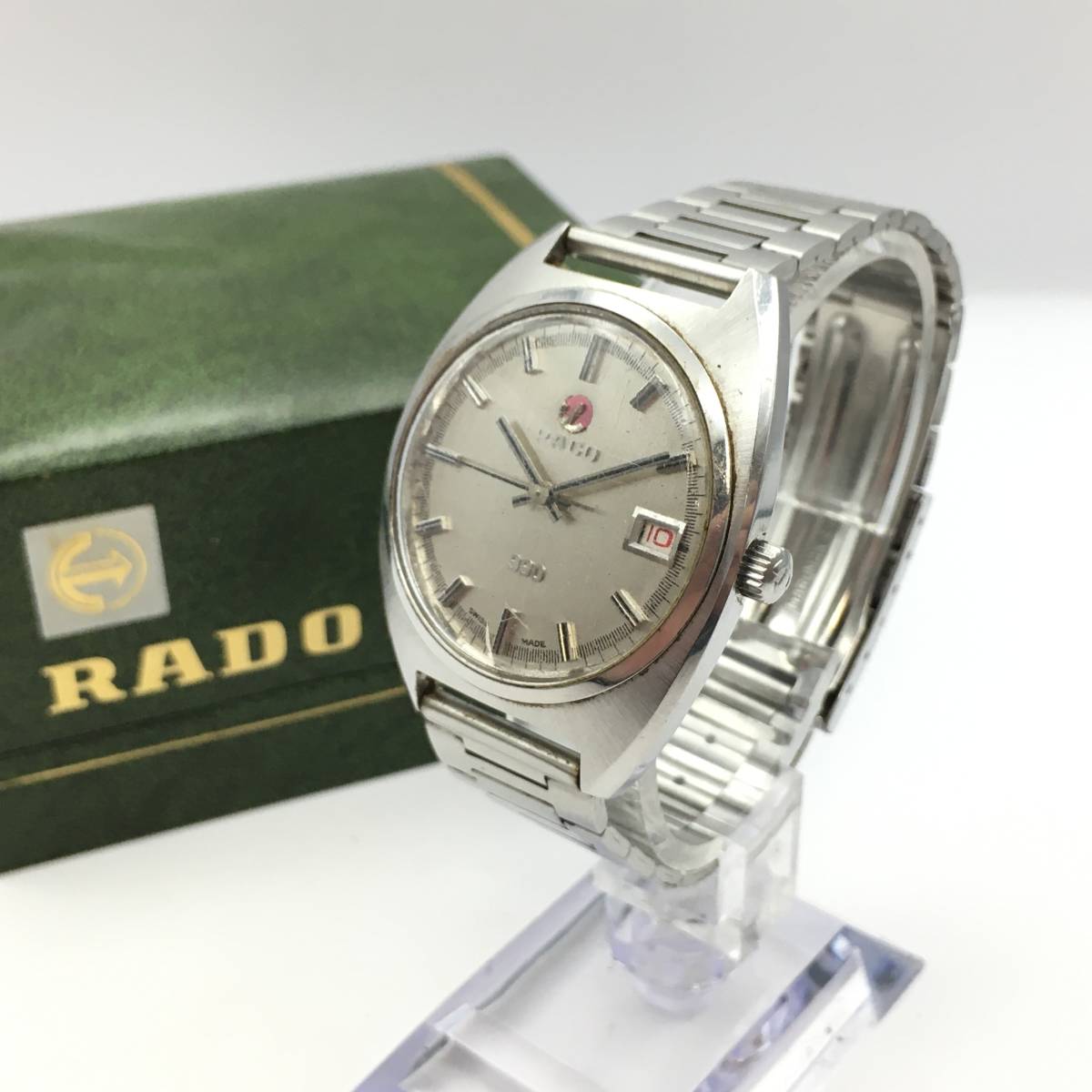 ◯K10-155 RADO/ラドー 990 3針 Date デイト メンズ 自動巻き 腕時計 11767-1 付属品あり 稼働品_画像1