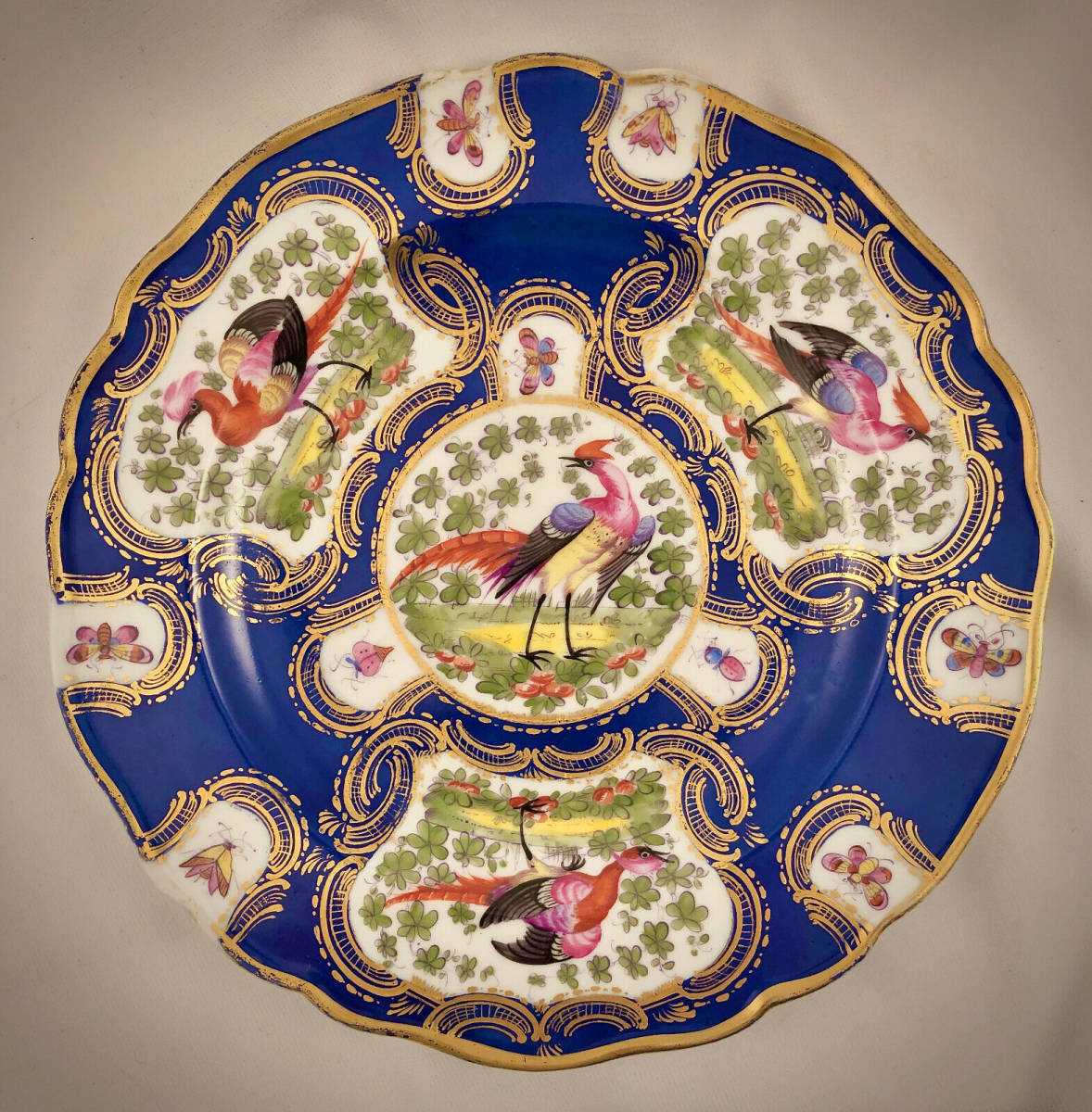 アンティーク パリ磁器皿ペア ウースター様式アンティーク 骨董品 ビンテージ