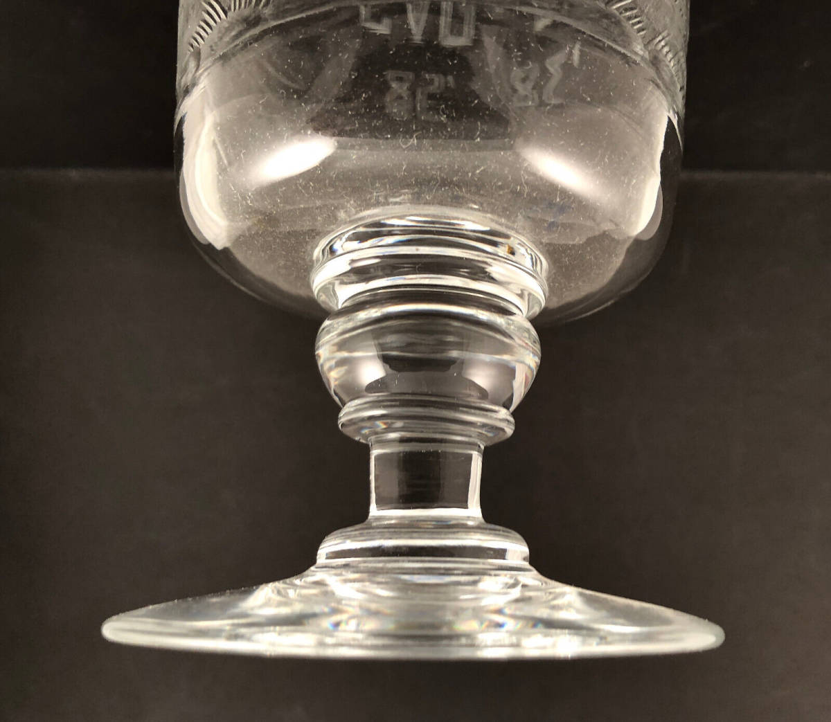 ヴィンテージウェッブクリスタル花瓶 トロフィーゴブレット エクエストリアン エングレーヴィング C 1958アンティーク 骨董品 ビンテージ_画像9