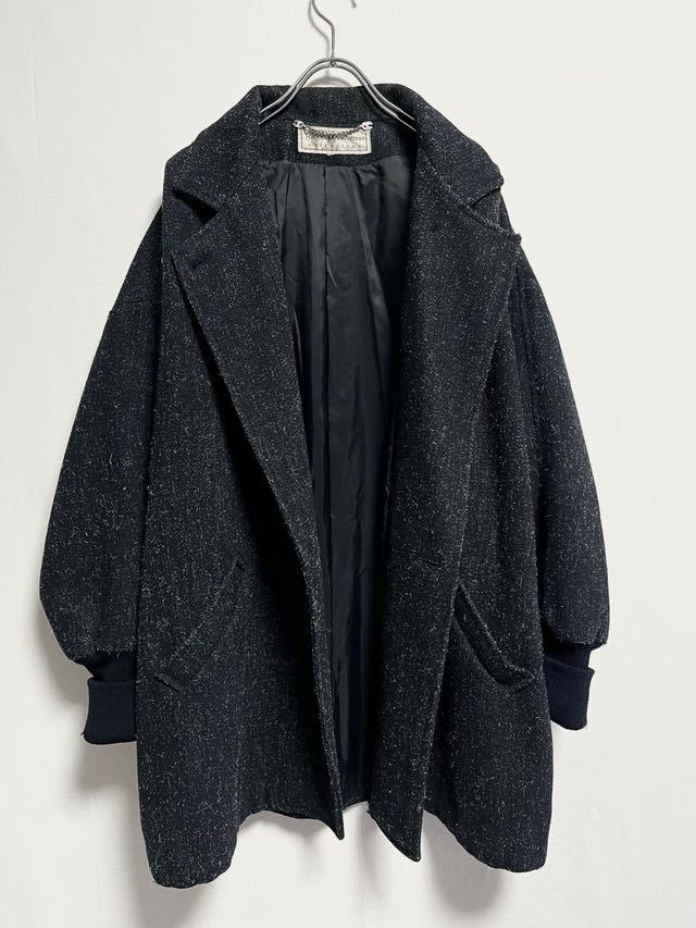 1980〜90's vintage Maggie Lawrence black half coat ビンテージコート_画像8