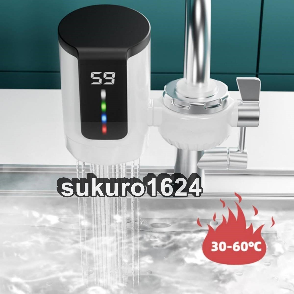  electric faucet electric hot water heater 3 second heating LEDtei attaching warm . electric water heater electric hot water vessel easy installation home use electric faucet 3000W/110V kitchen 