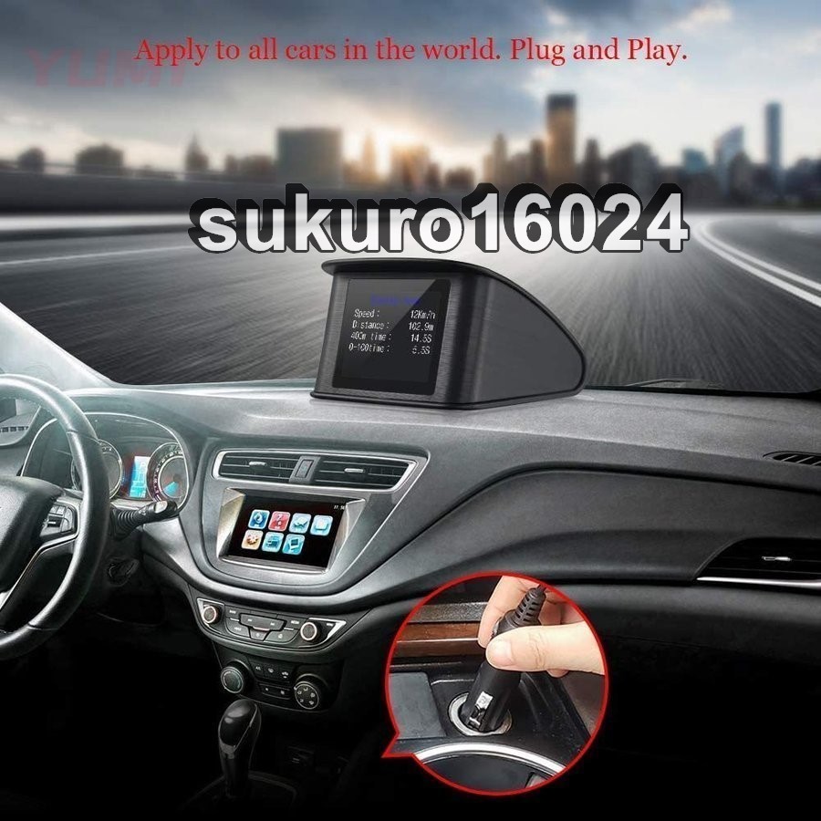 HUD GPS スピードメーター ディスプレイ表示 速度/水温/燃費/回転/走行距離の測定 車載スピードメータ T600_画像4