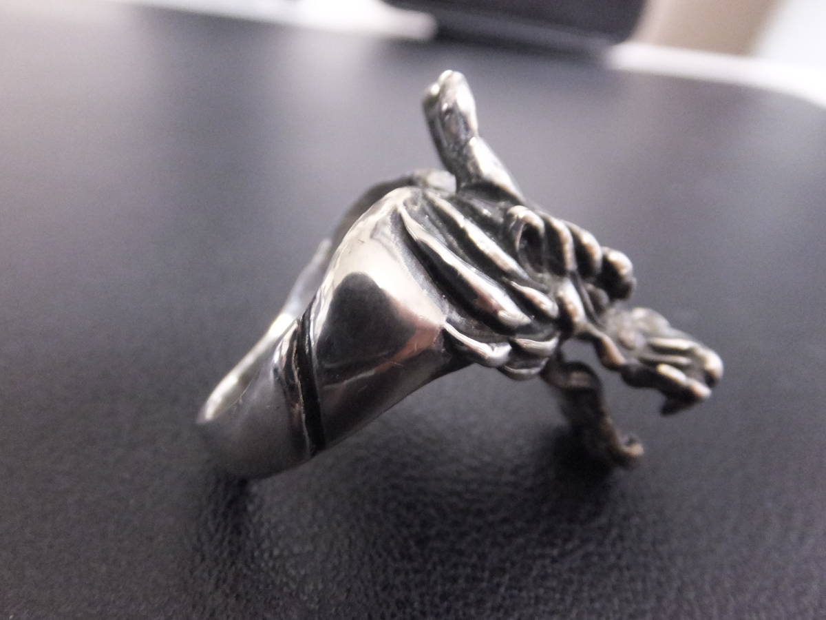 LOVE CRAFT Rav craft дракон голова кольцо серебряный 925 18 номер / мир рисунок кольцо,. главный кольцо, Dragon кольцо,... кольцо, большой кольцо 