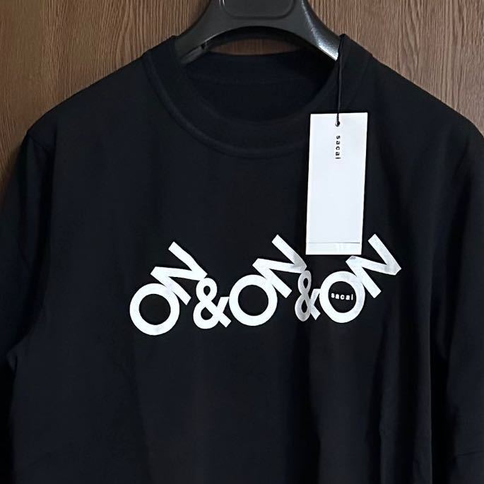 黒3新品 sacai サカイ メンズ ON & ON レイヤード ロング Tシャツ 長袖 22SS size 3 L 黒 スウェット ロンT ブラック