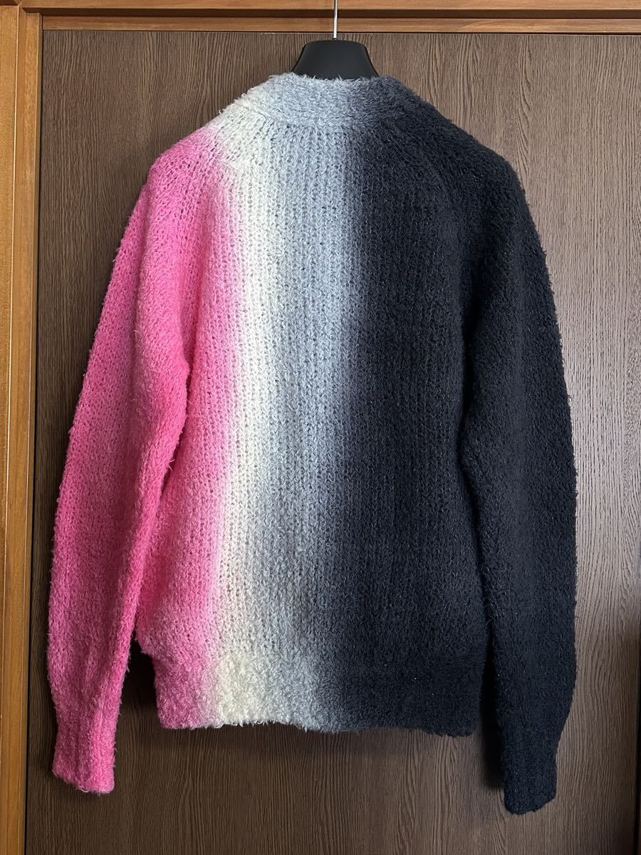 1新品 sacai サカイ メンズ タイダイ ニットカーディガン セーター 長袖 ジャケット 23AW size 1 S tye dye ダークグレー ピンク ニット_画像3