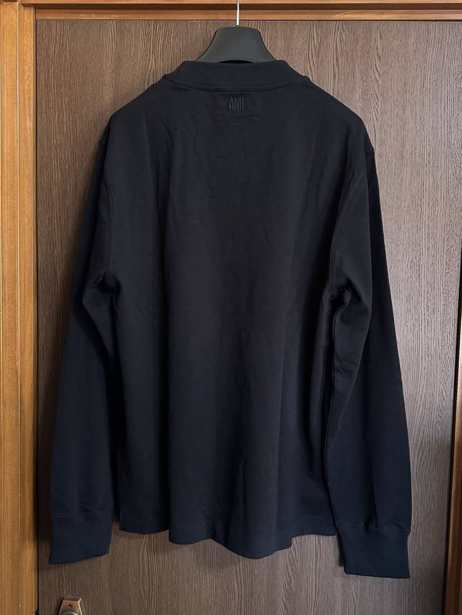 黒L新品 AMI Paris グラフィック ロゴ ロング Tシャツ ブラック 黒L新品 AMI Paris グラフィック ロゴ ロング Tシャツ ブラック