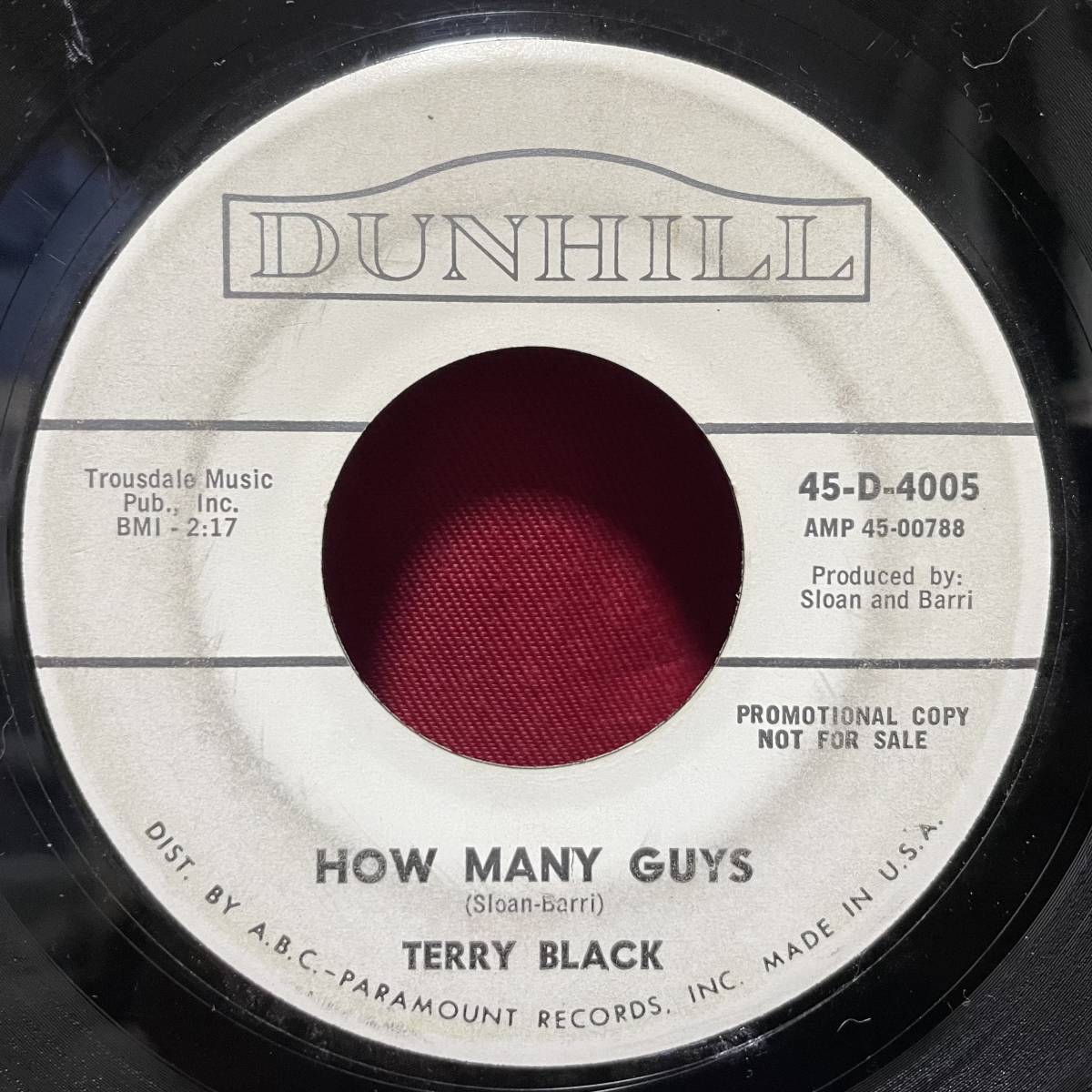 ◆USorg7”PROMO!◆TERRY BLACK◆ONLY SIXTEEN◆_画像2