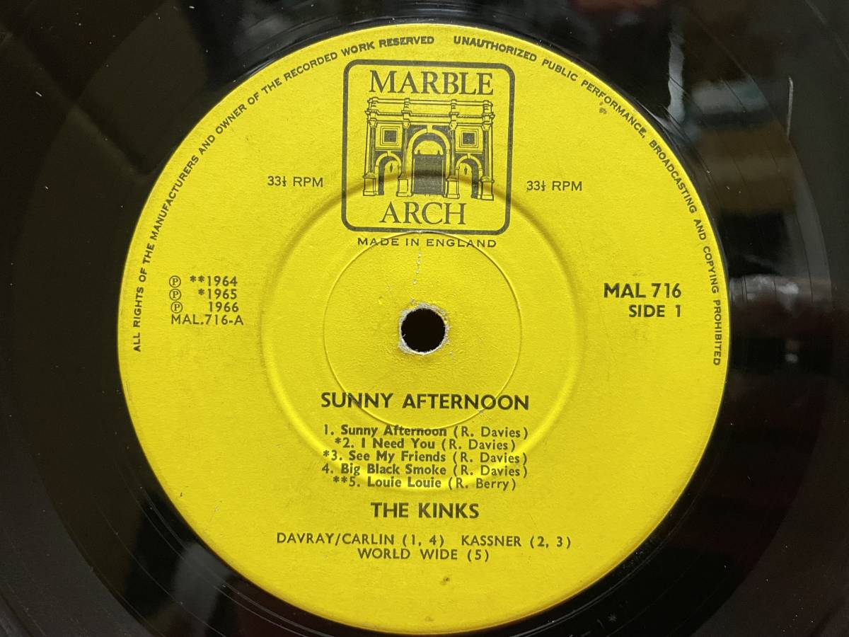 ◆UKorgMONO盤!◆THE KINKS◆SUNNY AFTERNOON◆_画像7