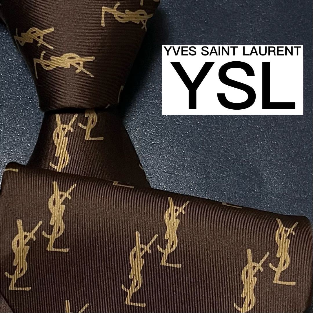極美品 YVES SAINT LAURENT イヴサンローラン ネクタイ 刺繍 極美品 YVES SAINT LAURENT イヴサンローラン ネクタイ 刺繍