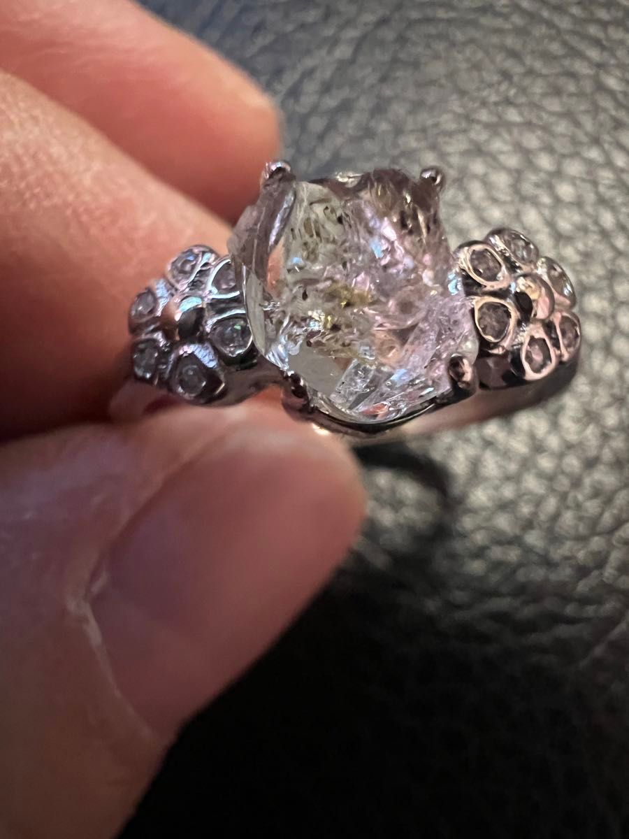 ハーキマーダイヤモンド リング   フリーサイズ指輪   S925刻印   未使用品    お値下げご遠慮下さい