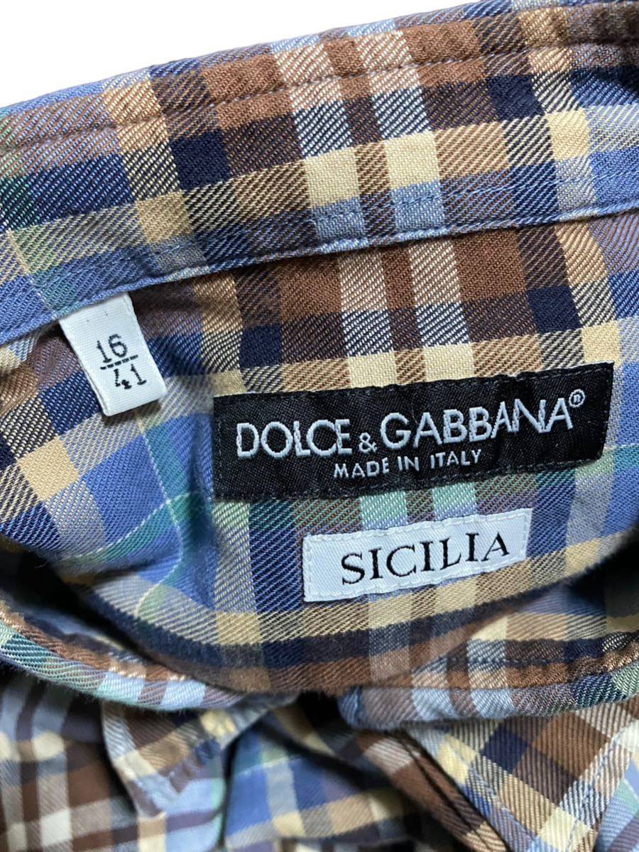 DOLCE&GABBANA ドルチェ&ガッバーナ マルチポケット チェックシャツ 41_画像4