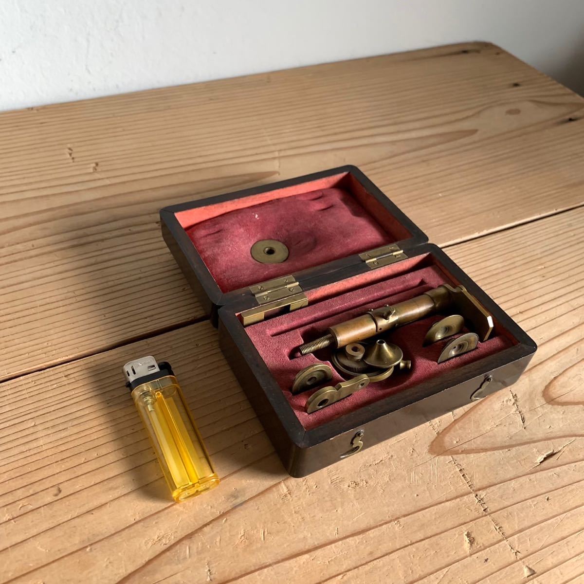 《真》極希少 江戸時代 顕微鏡 超小型 箱収納 懐中式 真鍮製 江戸の科学 歴史 資料_画像10