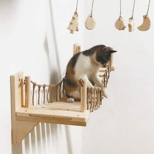 140cm Umoraキャットタワー 木製 吊り橋 猫ベッド 遊び場 ハンモック ストレス解消 運動不足解消 組み立て簡単（140_画像2