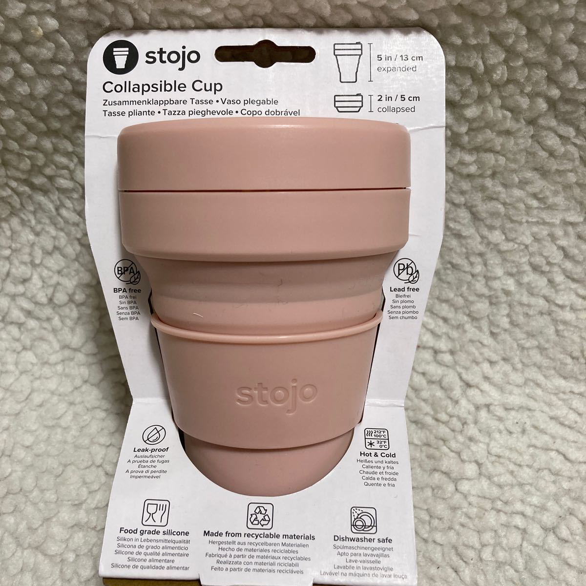 新品 未使用 非売品 積水ハウス Stojo Collapsible Cap 12oz 355ml 折り畳み マグカップ ストージョ シリコン マイカップ ピンク stojo_画像3