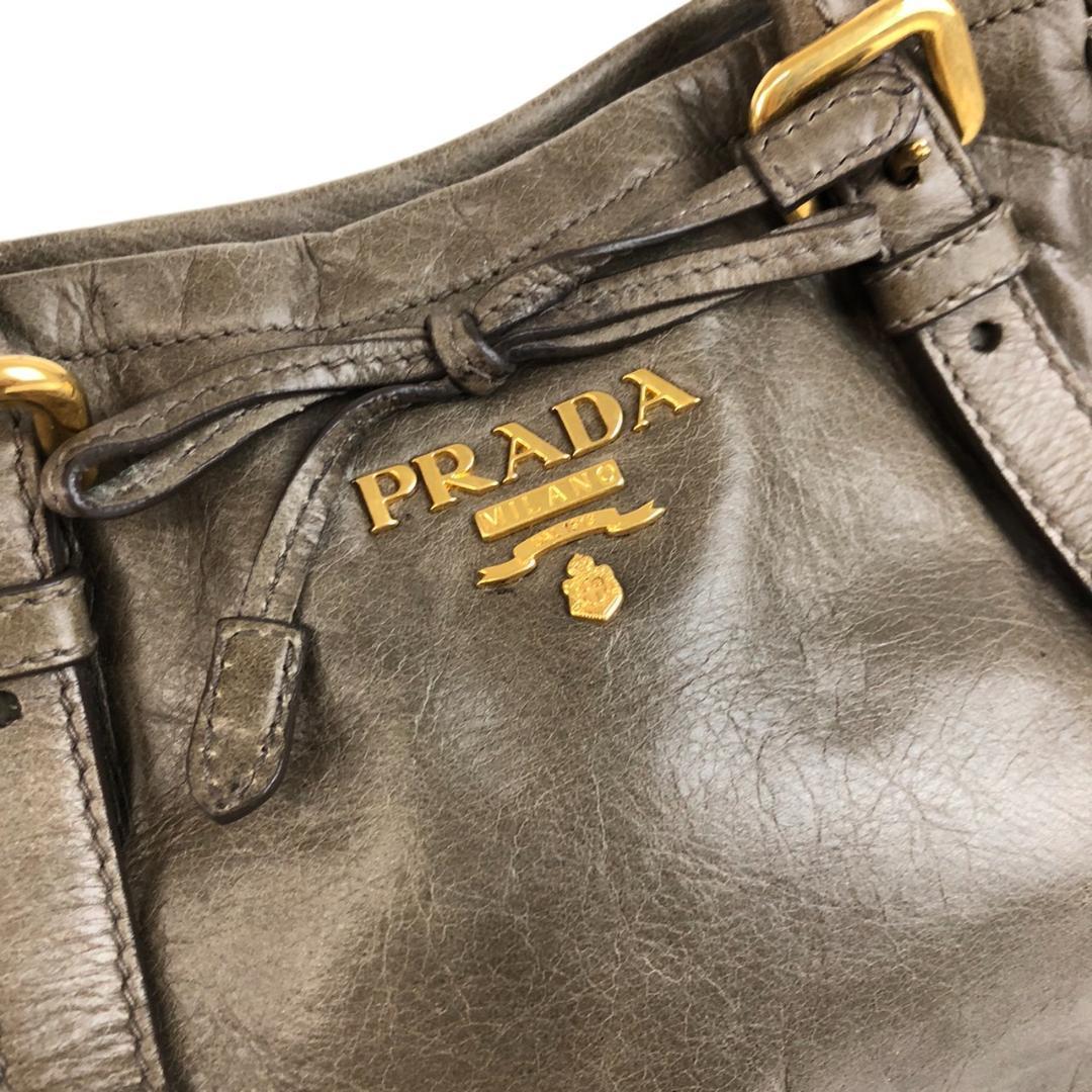 PRADA プラダ レザー ハンドバッグ ブラウン レディース ブランド鞄 バッグ レディース メンズ ブランド おしゃれ 送料無料