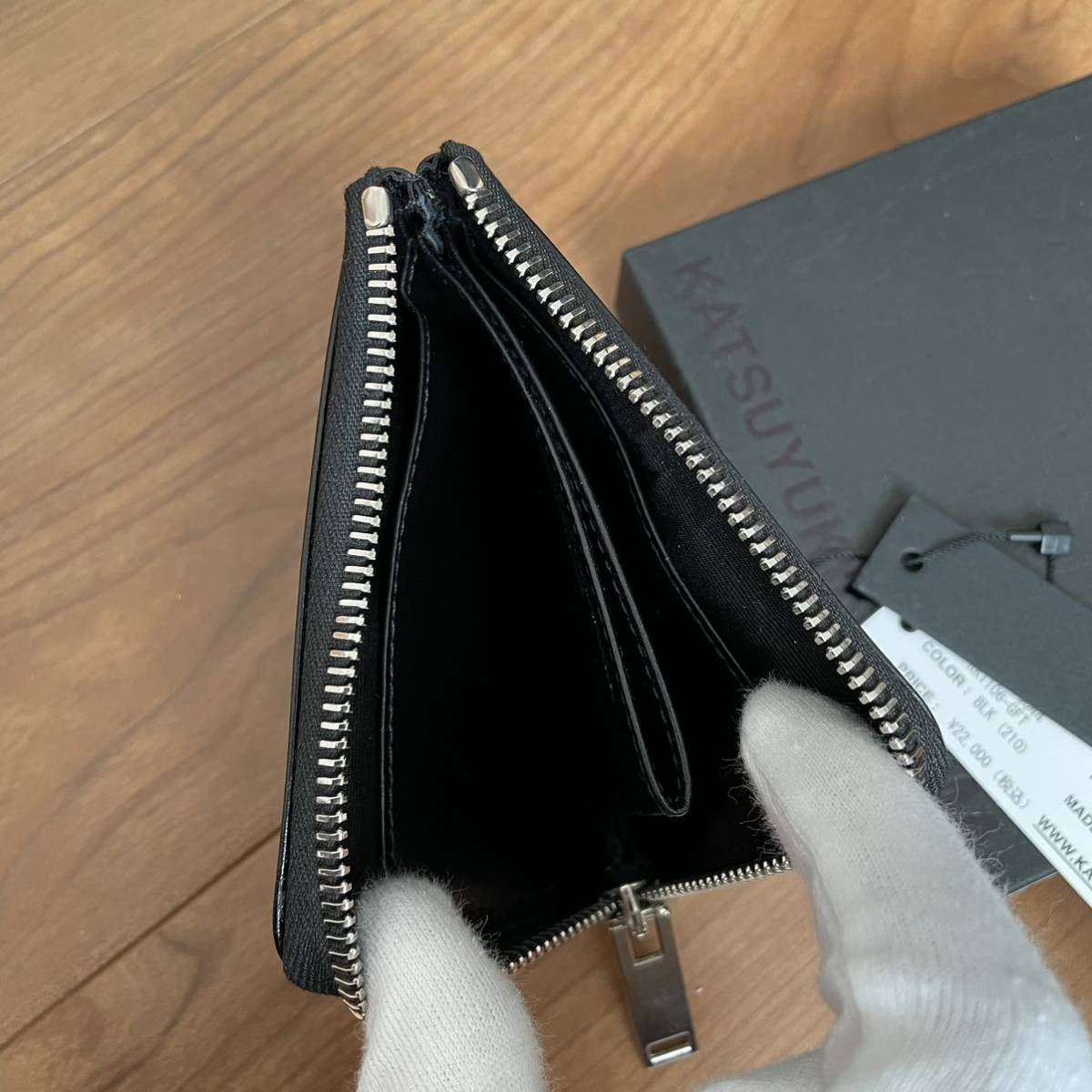 new goods unused *katsuyukikodama studs purse L character fastener change purse . card-case leather black katsuyukikodamakatsuyuki kodama