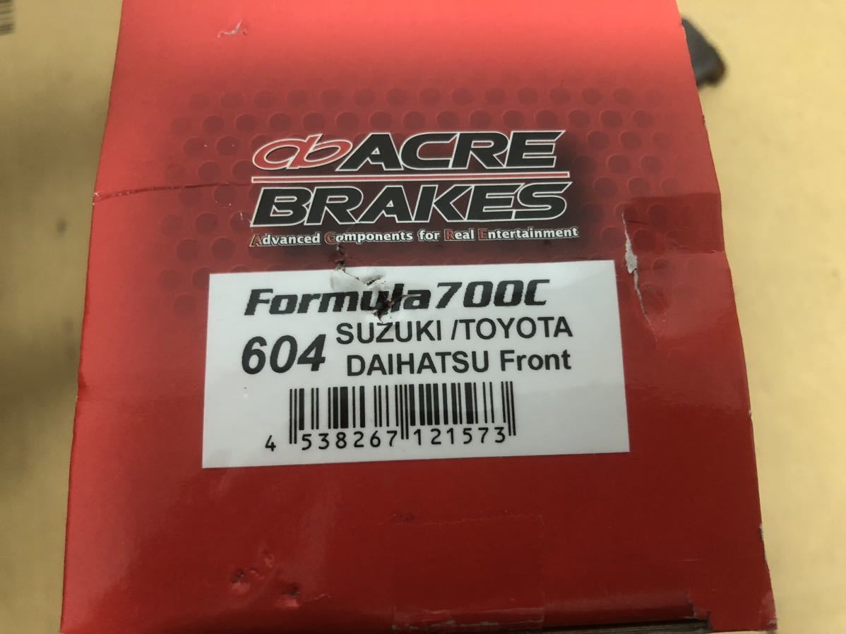 アクレ ブレーキパッド フォーミュラ700C ACRE Formula 700C BRAKE PAD フロント 604 コペン l880k la400k アルトワークス ターボRS HA36S_画像2