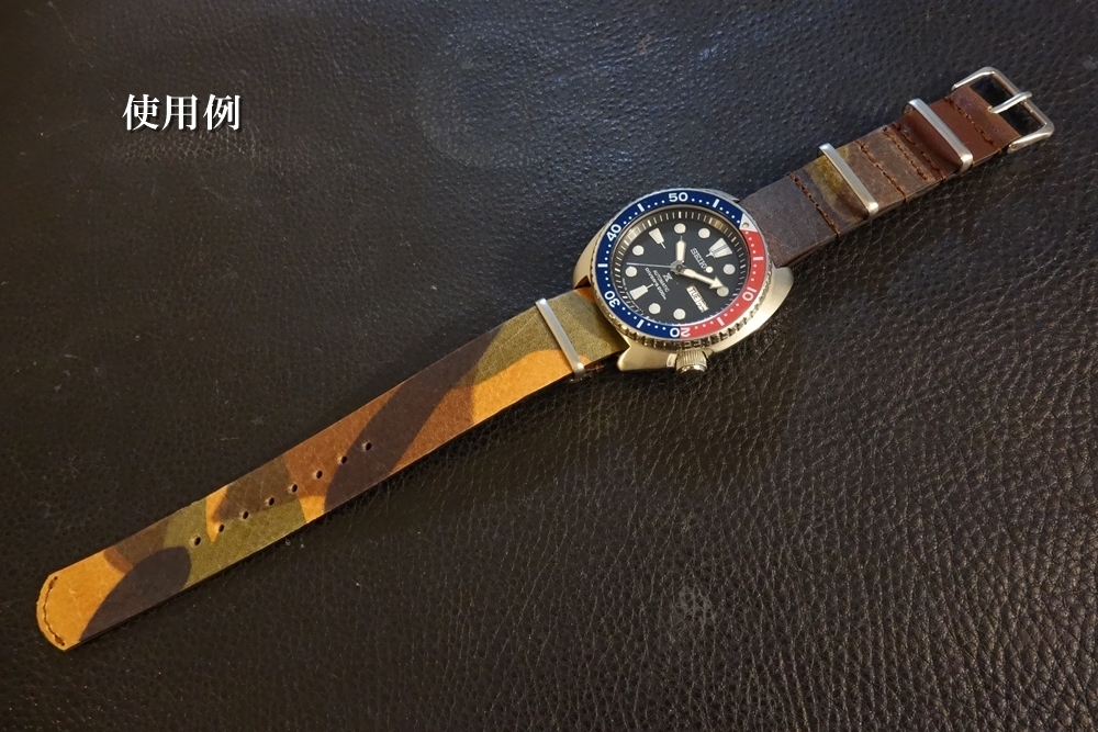 *Leather NATO G10Strap* высокое качество книга@ телячья кожа Италия производство L vake-ro камуфляж утка 18mm custom заказ ( пряжка цвет ) производство на заказ наручные часы ремень 