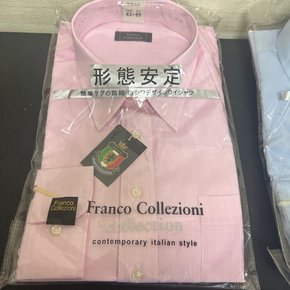t1-210 Franco Collezioni ワイシャツ ３点まとめて　サイズ43/85 未使用保管品_画像2