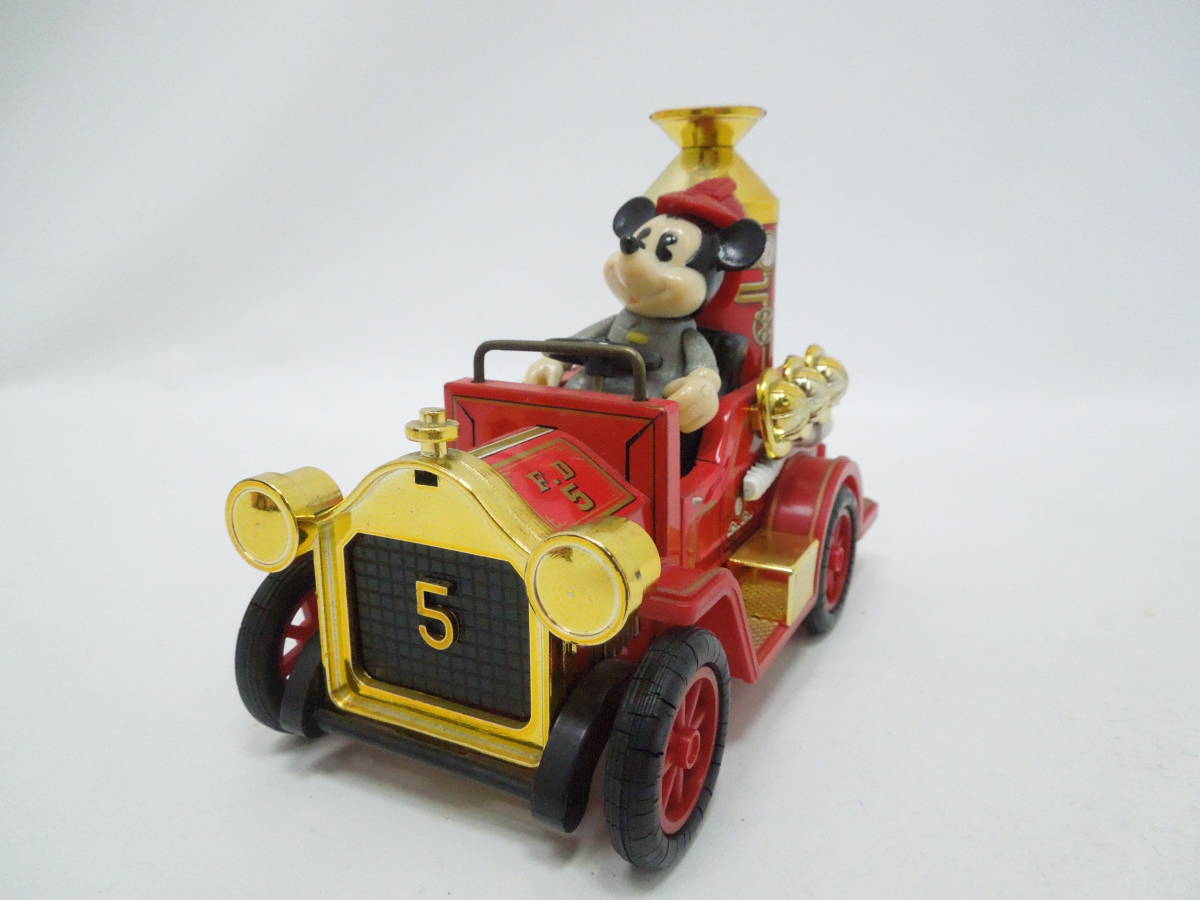 ‡0904【1円スタート】 増田屋 ゼンマイ式 レトロカー ディズニー ブリキ レバーアクション ミッキー ドナルド MICKEY MOUSE 日本製 現状渡