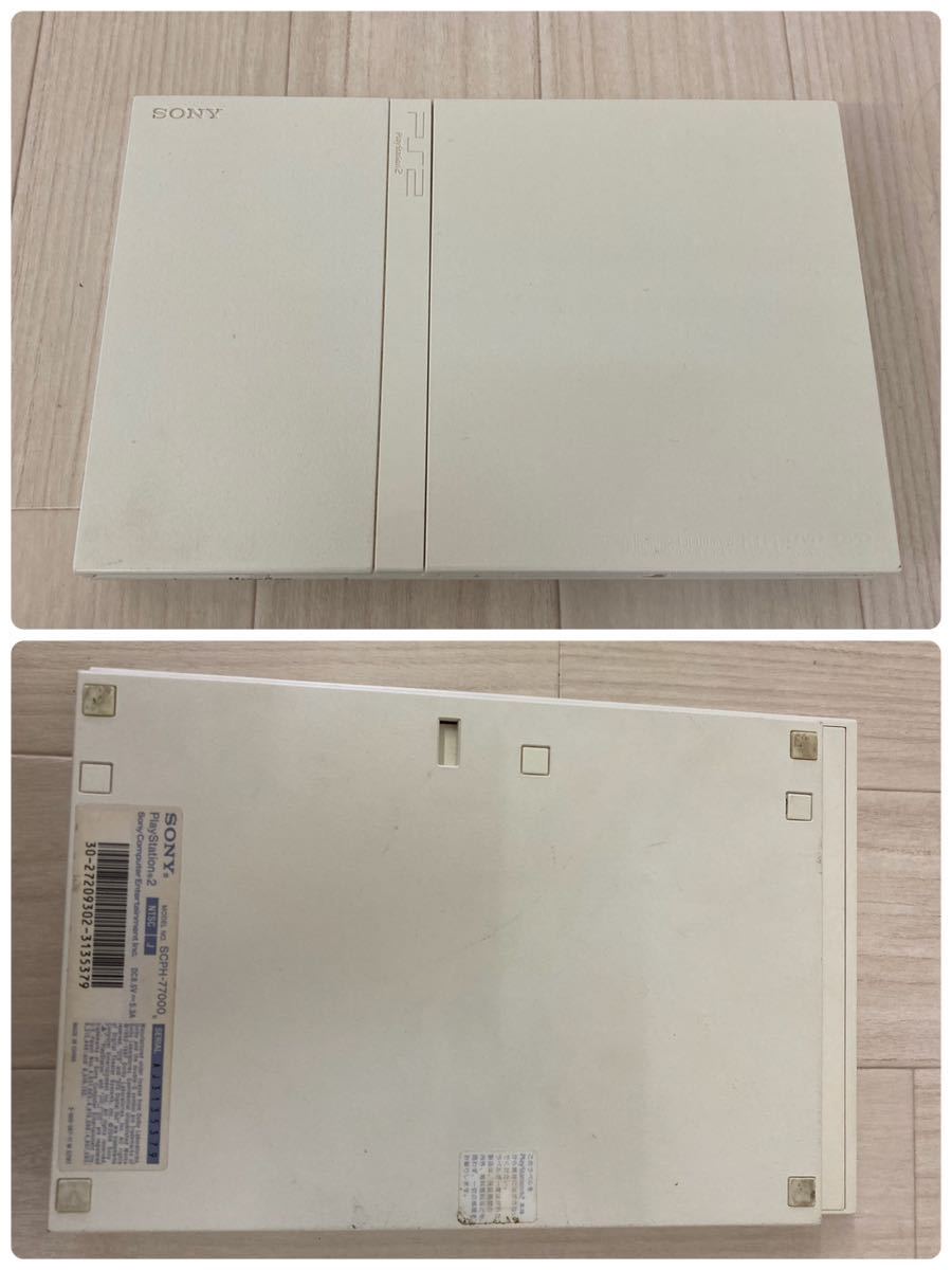 PS2 SCPH-77000 本体 ソフト6本セット ホワイト 薄型 プレイステーション2_画像2