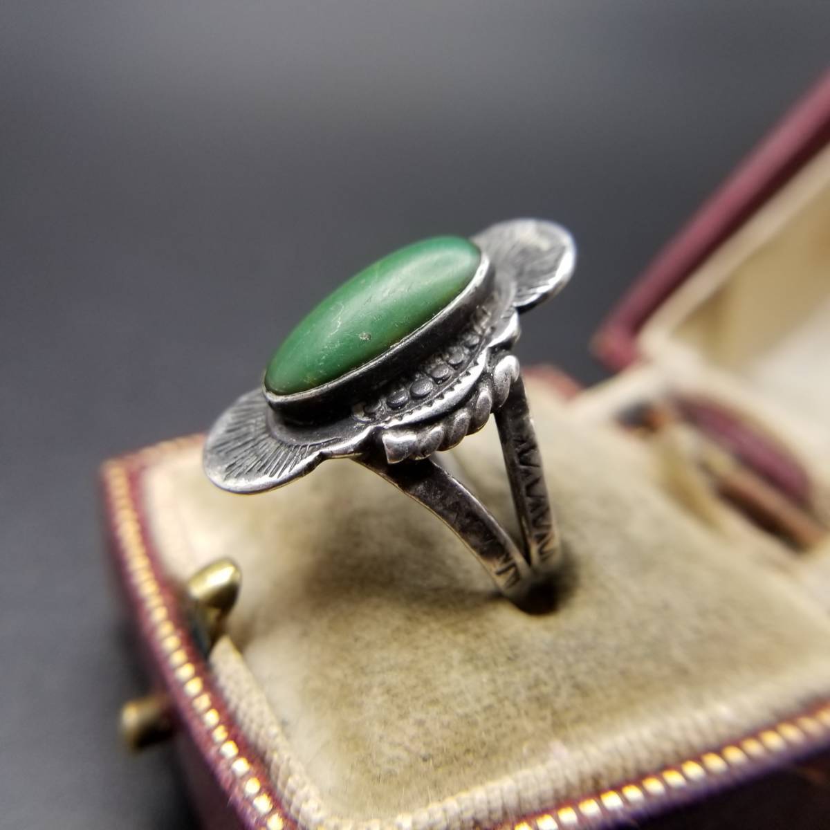男の子向けプレゼント集結 Fred Harvey シルバー モスグリーン ターコイズ インディアン 12号~
