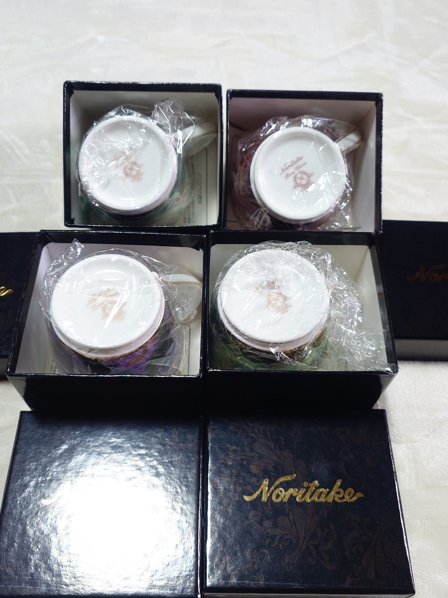 未使用 ノリタケボーンチャイナ NORITAKE マグカップ 4客セット 引き上げ品 花柄 共箱有り 金彩 高級 食器 陶磁器 241家01077 在庫2セット2_画像4