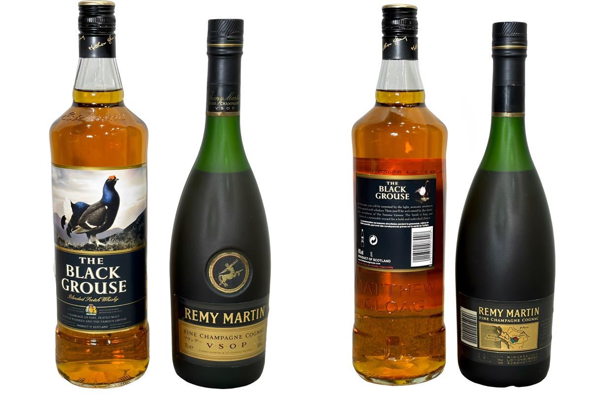 REMY MARTIN レミーマルタン VSOP COGNAC コニャック ブランデー 700ml 40% ＋ザ・ブラックグラウス ウイスキー 1L 40% 2本セット 未開栓 _画像3