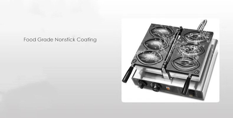 人気推薦 マシン ワッフルメーカー アワビ　鮑 焼き器 3個焼き 業務用 家庭用 110V F385