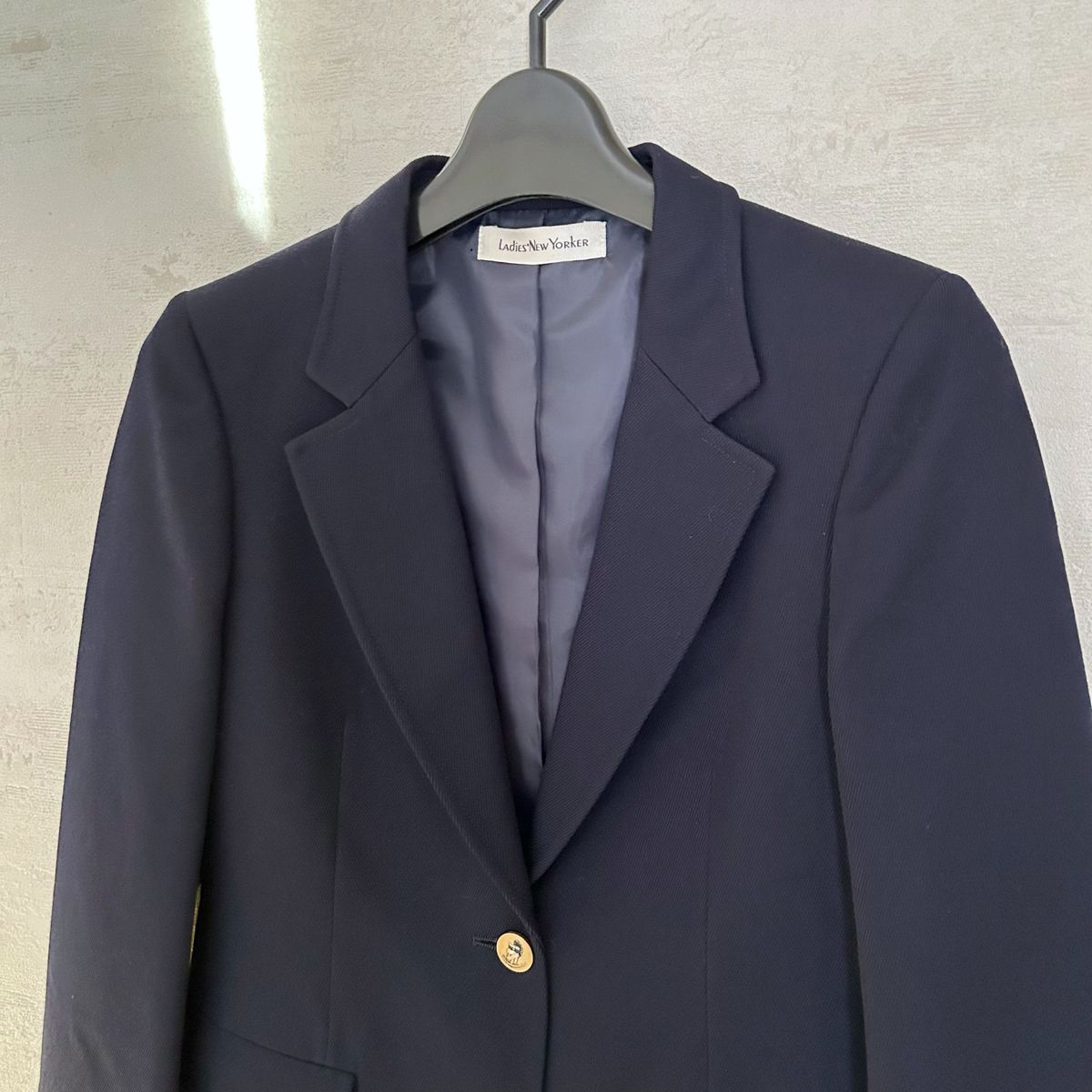 Ladies'NEWYORKER ウール100%紺テーラードジャケット金ボタン Ladies'NEWYORKER ウール100%紺テーラードジャケット金ボタン
