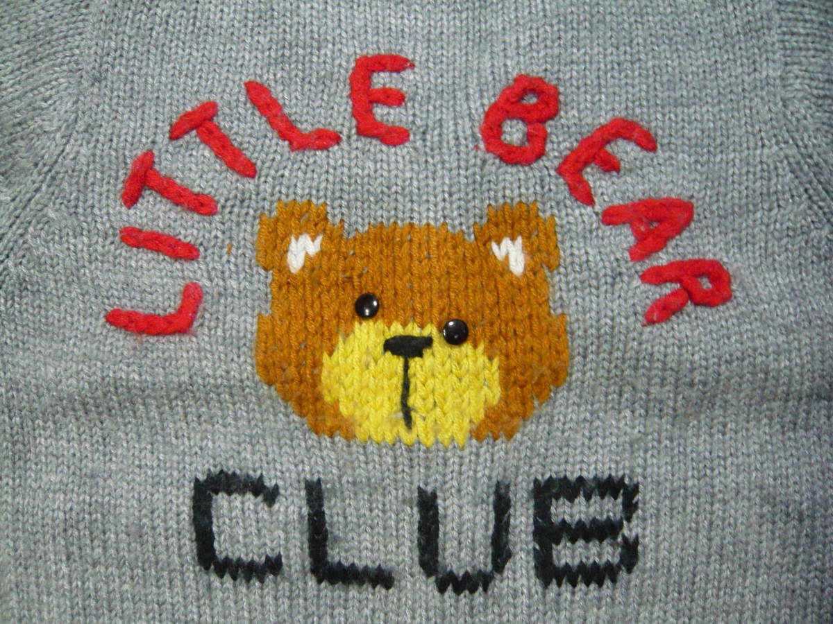 ＬＩＴＴＬＥ　ＢＥＡＲ　ＣＬＵＢのカーディガン 生地アクリル80、毛20％　サイズ表記110 　くまさん_画像8