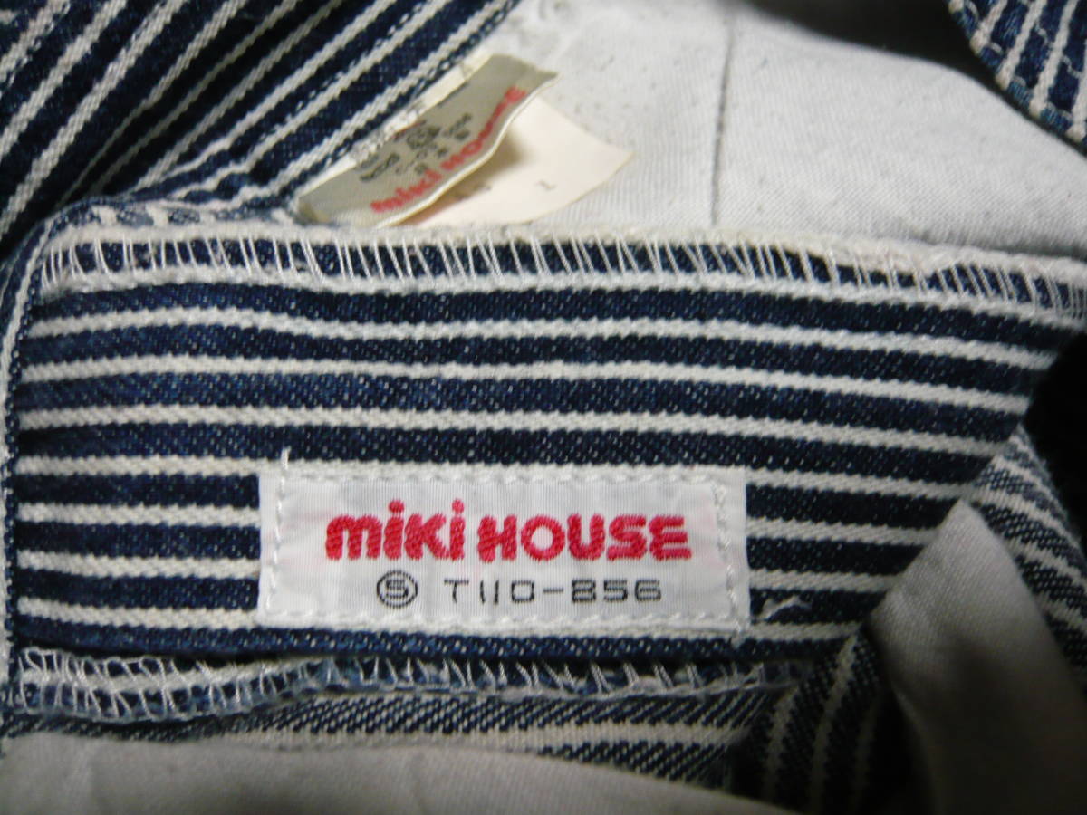 miki house Hickory полоса. комбинезон размер надпись T110-B58 джинсы ji- хлеб 