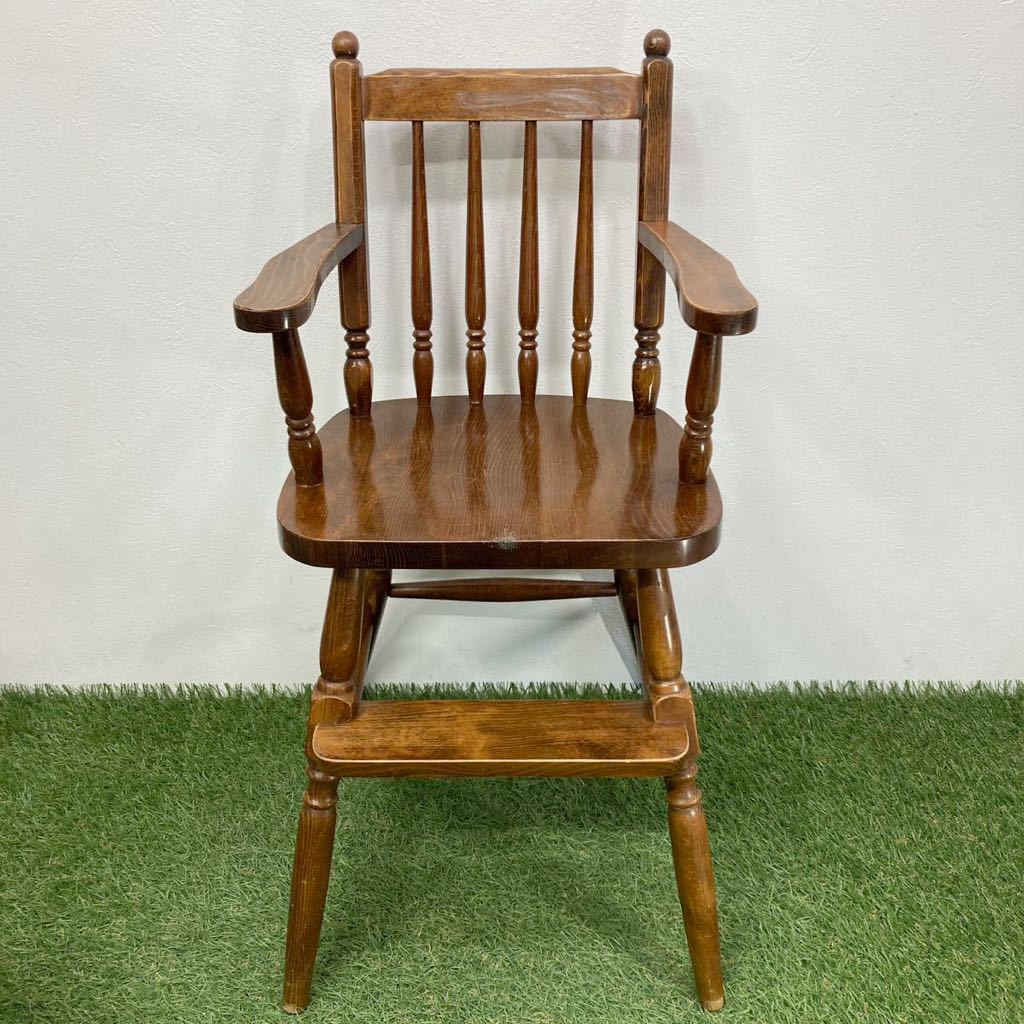 [ Kashiwa деревообработка ] детский стул натуральное дерево ребенок стул детский стул Vintage стиль living обеденный обеденный стол мебель интерьер квитанция о получении 2422