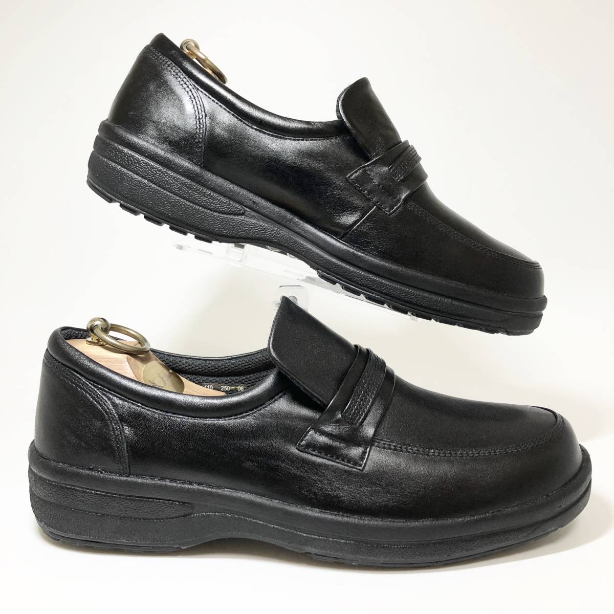 ★美品★【REGAL ProfessionalGear】リーガル プロフェッショナルギア 25cm 黒 ブラック ローファー 革靴 メンズ ビジネス 紳士靴の画像5
