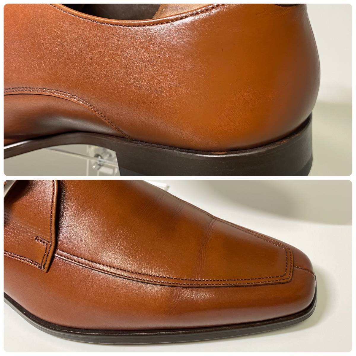 【REGAL】リーガル 24.5cm 茶 ブラウン シングルモンクストラップ Vチップ Uチップ 革靴 メンズ 本革 ビジネスシューズ 紳士靴 ドレス_画像10