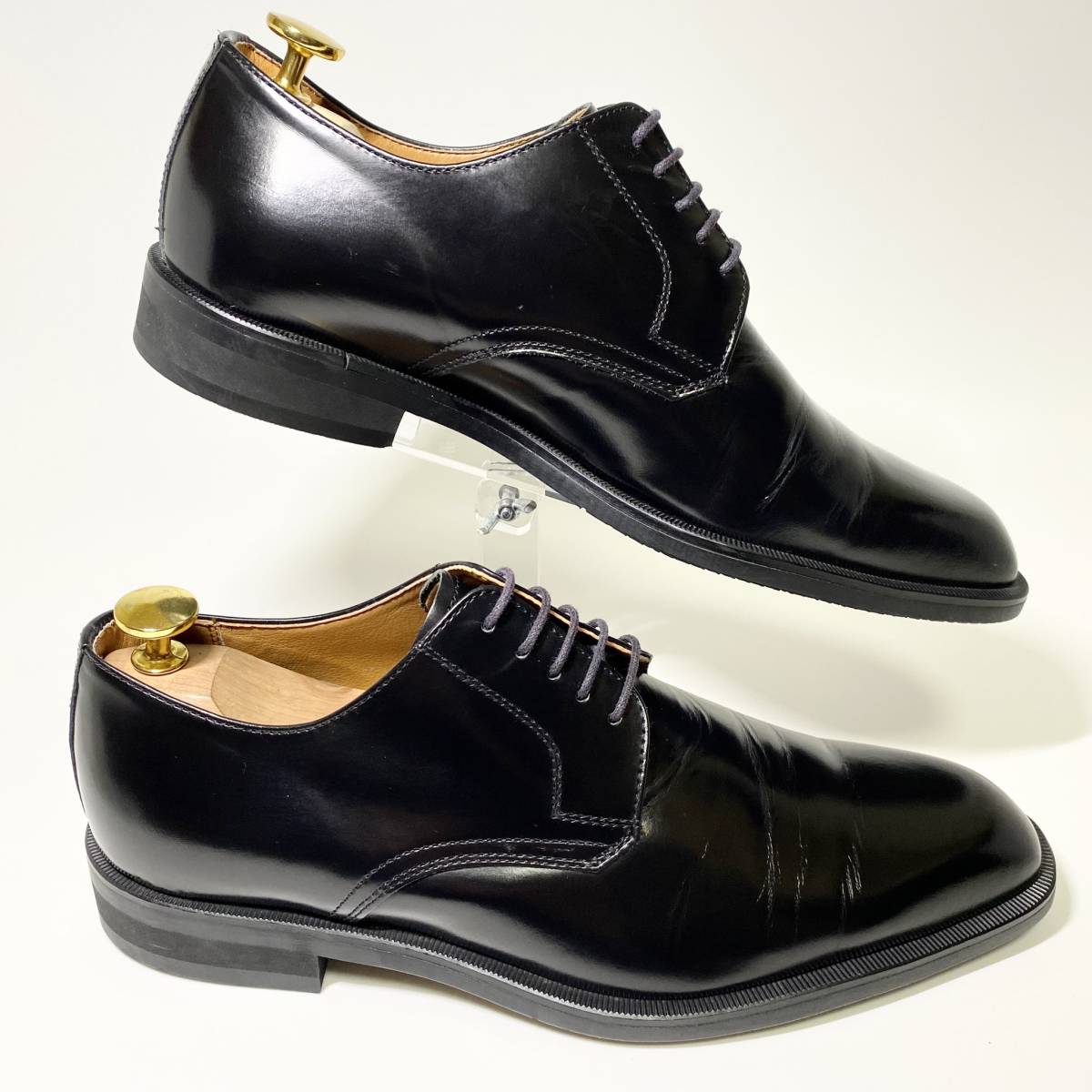 【REGAL LOYD&HAIG】リーガル ロイド&ヘイグ 24.5cm 黒 ブラック プレーントウ 外羽 革靴 メンズ ビジネスシューズ レザー 紳士靴 L&H_画像4