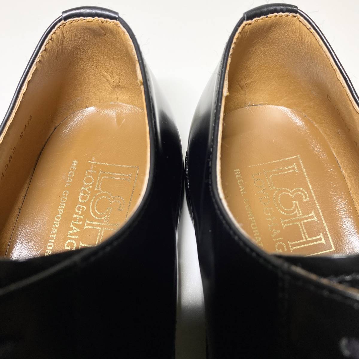 【REGAL LOYD&HAIG】リーガル ロイド&ヘイグ 24.5cm 黒 ブラック プレーントウ 外羽 革靴 メンズ ビジネスシューズ レザー 紳士靴 L&H_画像6