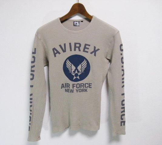  AVIREX アヴィレックス 長袖 USAF プリント サーマル ロンT M ワッフル カットソー ミリタリー Tシャツ_画像1