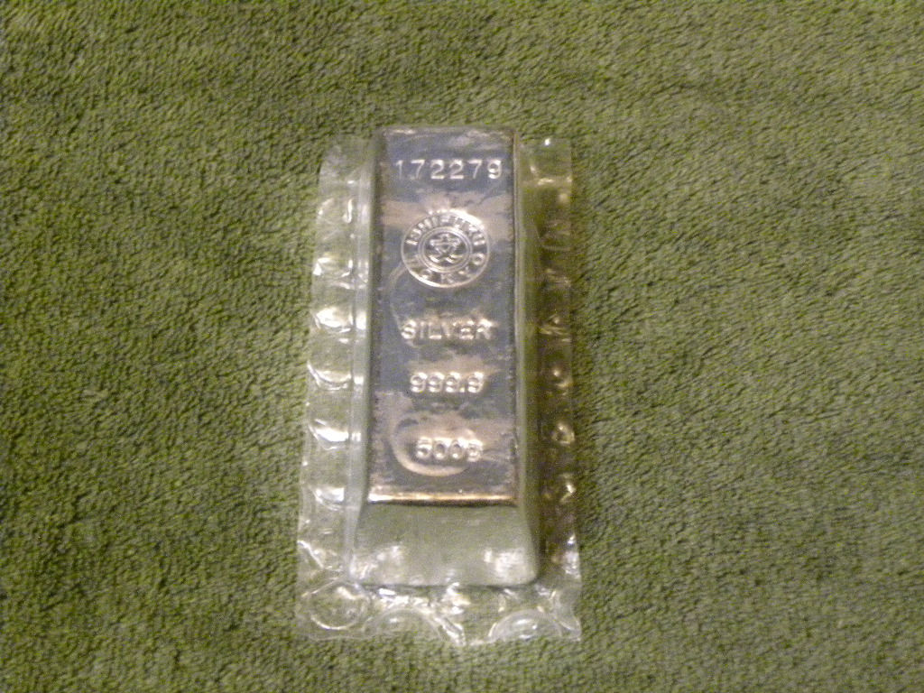 純銀 500g 銀地金 シルバー インゴット SILVER 999.9 (b)_画像1