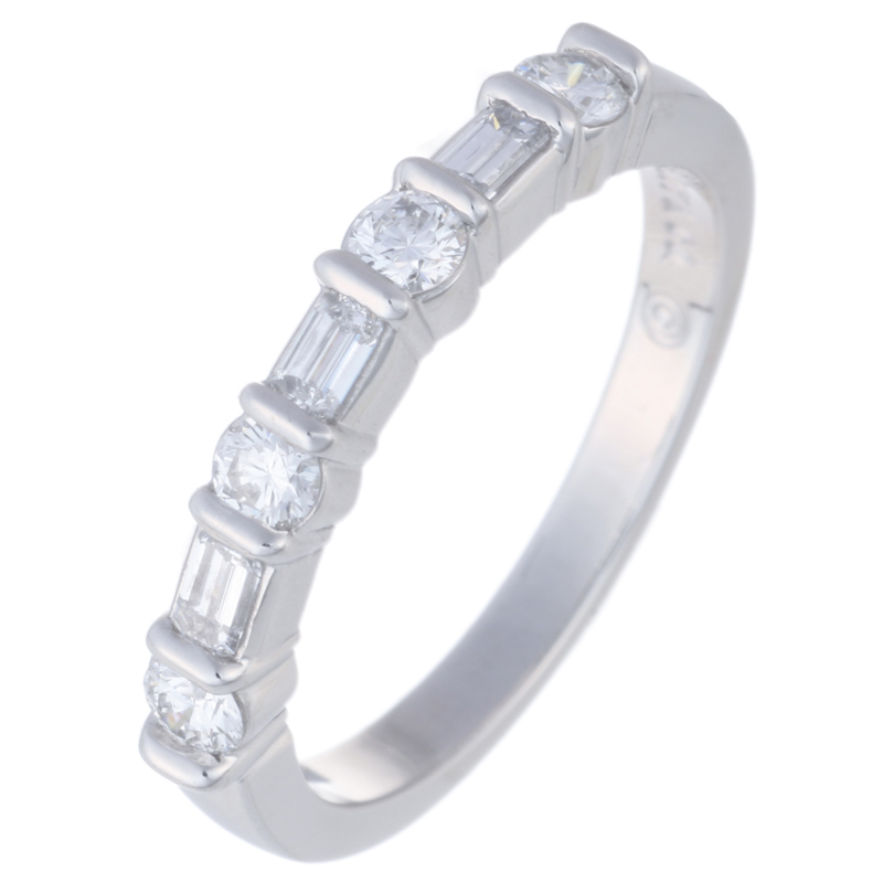 ［銀座店］TIFFANY&Co. ティファニー ハーフサークル ダイヤモンド #9 リング・指輪 Pt950プラチナ 9号 シルバー レディース DH65077