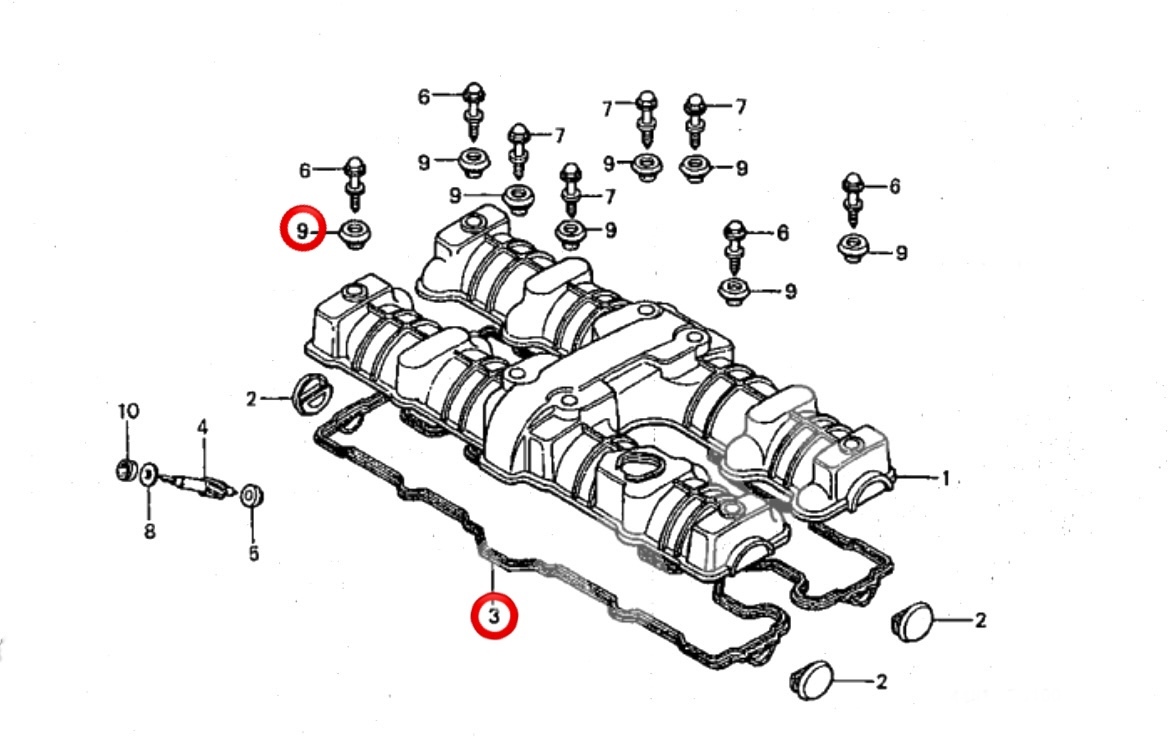在庫あり 即納☆cb750f RC04 シリンダー ヘッドカバー ガスケット １台分10点セット 900f 1100f ホンダ純正 【F】_画像3