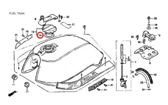 在庫あり 即納 CB250N CB400N タンクキャップ ガスケット フィラーキャップ ゴム パッキン ホーク3 スーパーホーク CB400D ホンダ純正【D】_画像2