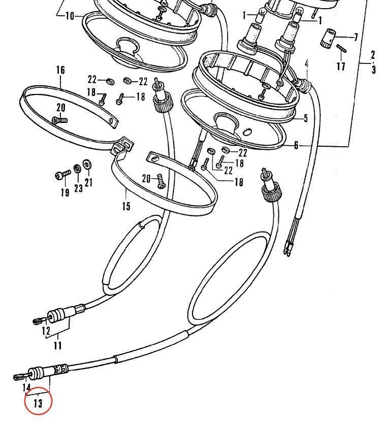 CB750Four ホンダ 純正 スピード メーター ケーブル ワイヤー SOHC CB750K K0-K6_画像2