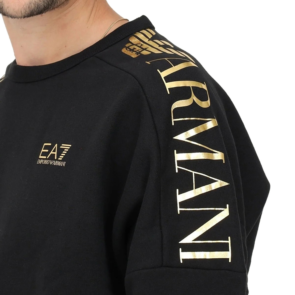 送料無料 8 EMPORIO ARMANI EA7 6LPM54 PJHLZ ブラック トレーナー スウェット プルオーバー size S_画像4