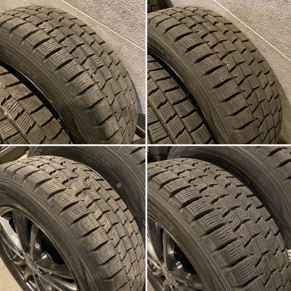 超超バリ山！2018年製15インチアルミ&スタッドレス4本 約9分山 195/65R15 PCD114.3/5穴6J+53 ホワイトレター ノア/ヴォクシー/エスクァイア_画像10