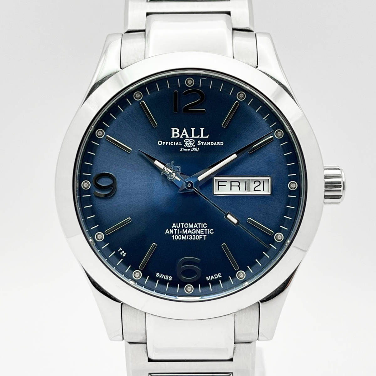 美品 稼働品 BALL WATCH ボールウォッチ エンジニア2 オハイオ 40mm NM2026C Cal.RR1102 ブルー文字盤 自動巻き 耐衝撃性 耐磁性 正規品